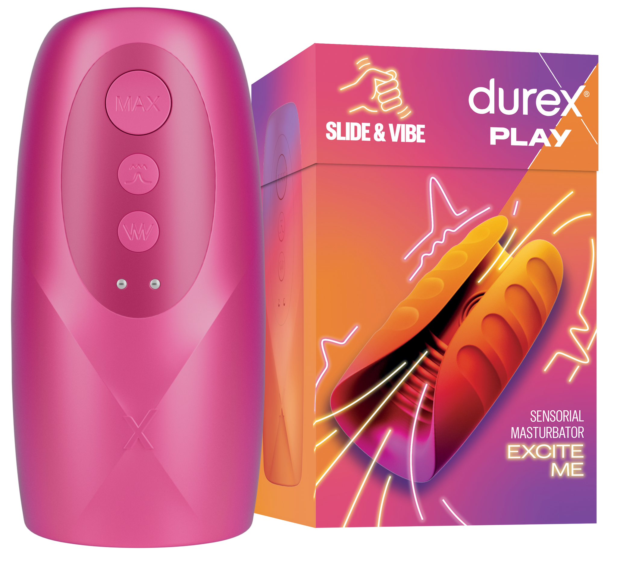 Durex Sensorial Masturbator, Excite Me, Slide & Vibe