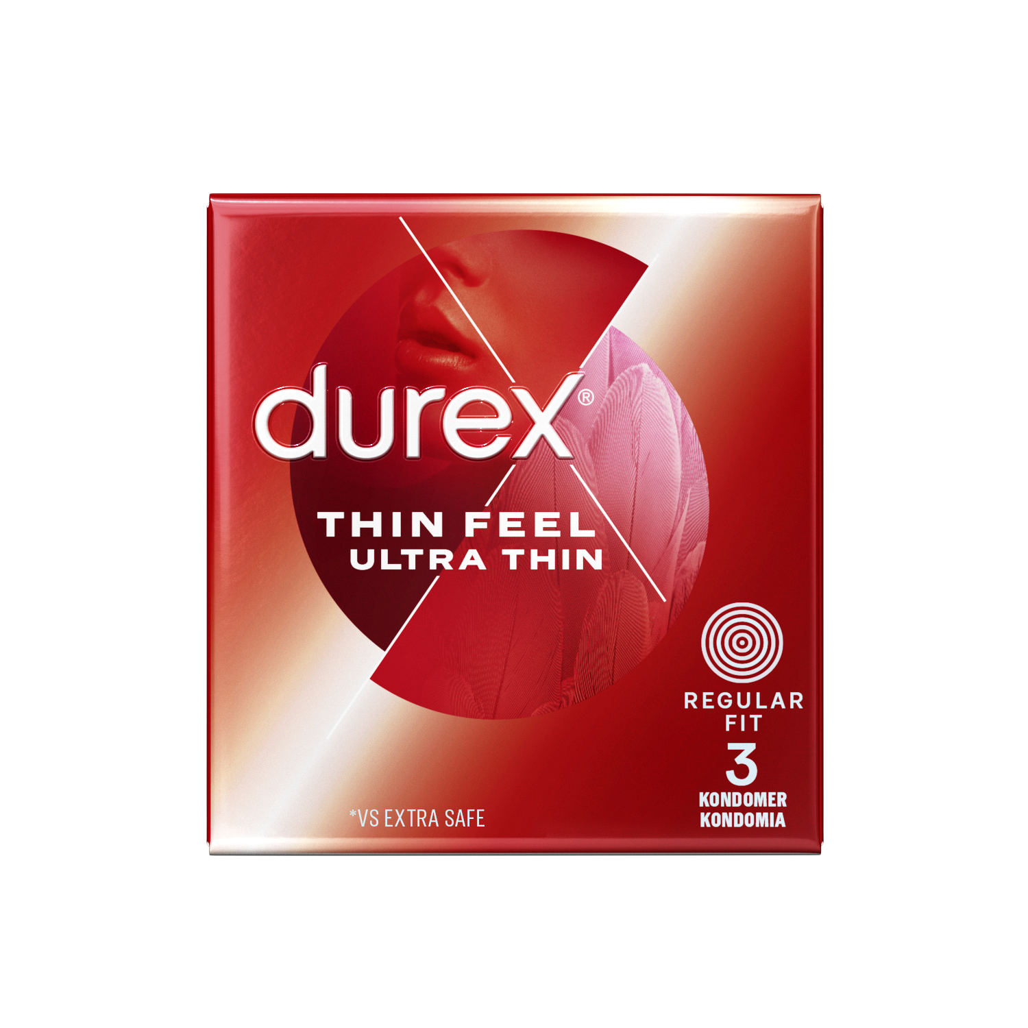 Durex tynd føler ultra tynde kondomer 3 stk.